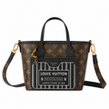 Louis Vuitton Monogram Clutch — Dark Brown Leather Edge Trim, Wristlet Strap & Full-Length Gold Zipper