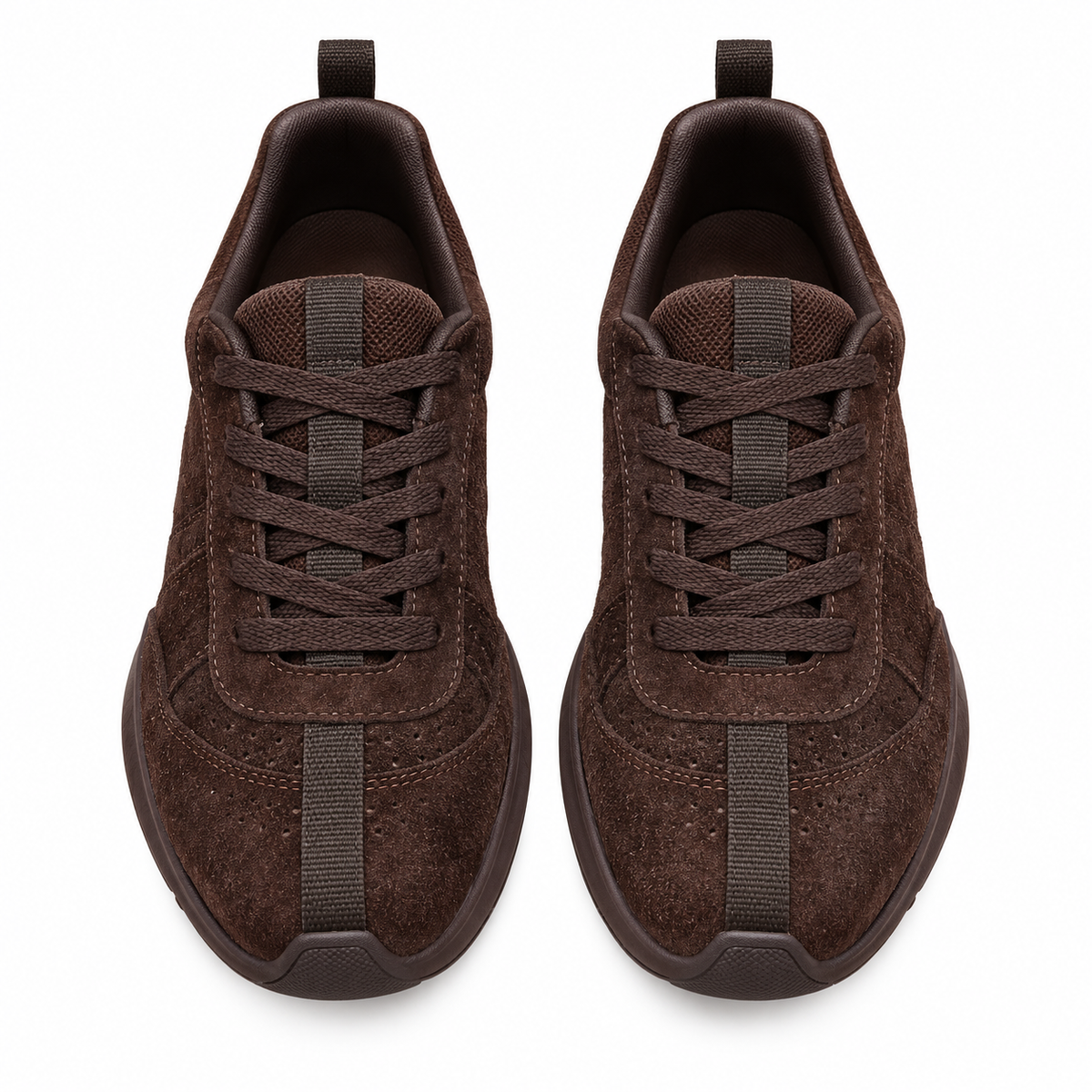 Hermès Dark Brown Perforated Low-Top Sneakers
