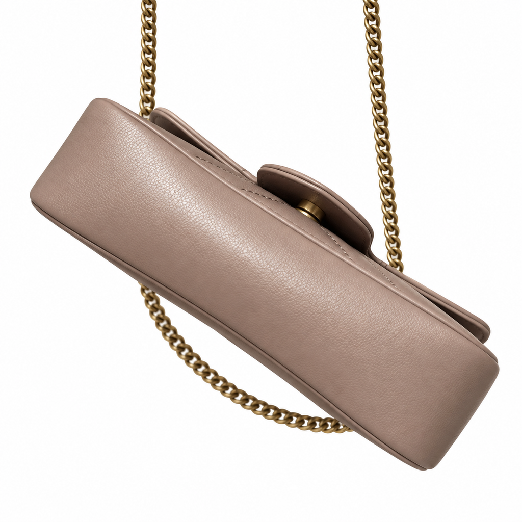 Gucci GG Marmont Super Mini Bag in Taupe Matelassé