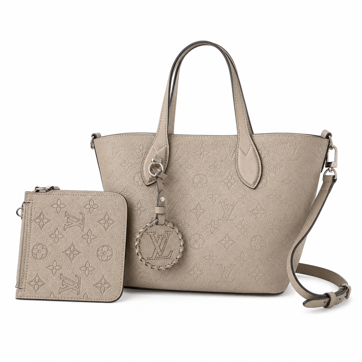 Louis Vuitton Blossom PM — Mahina Perforated Leather in Tourterelle with Braided Key Charm
