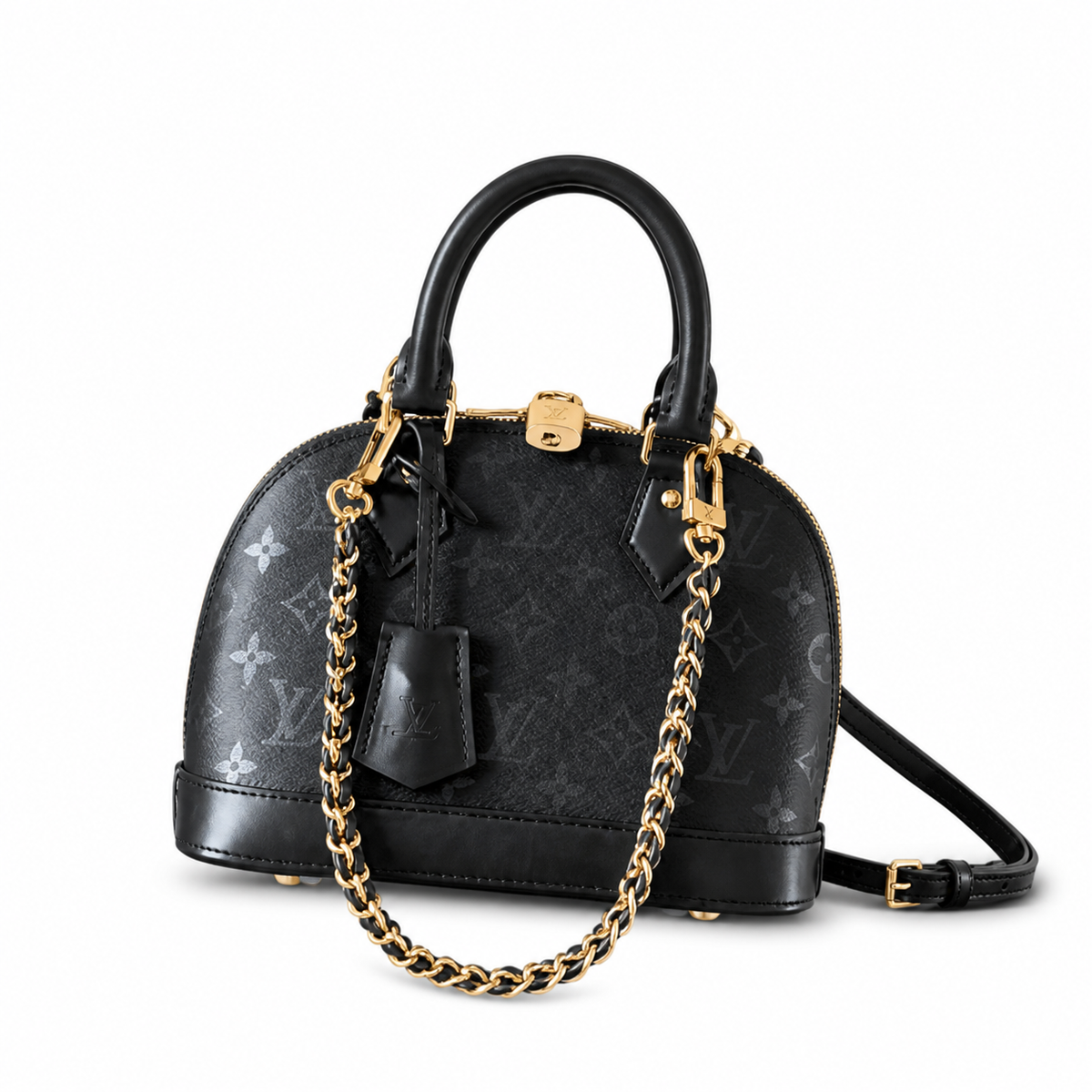 Louis Vuitton Alma BB — Monogram Empreinte Leather in Black