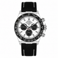 Rolex Panda Dial Watch with Black Woven Strap