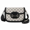 Gucci Horsebit 1955 Mini Crossbody Bag in GG Supreme with Silver Hardware
