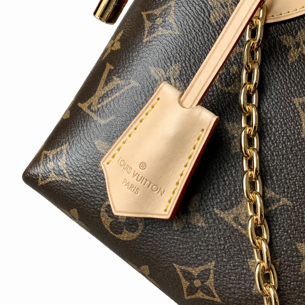 Louis Vuitton Boîte Chapeau Souple MM — Monogram Canvas, Vachetta Handles & Gold Chain Drape