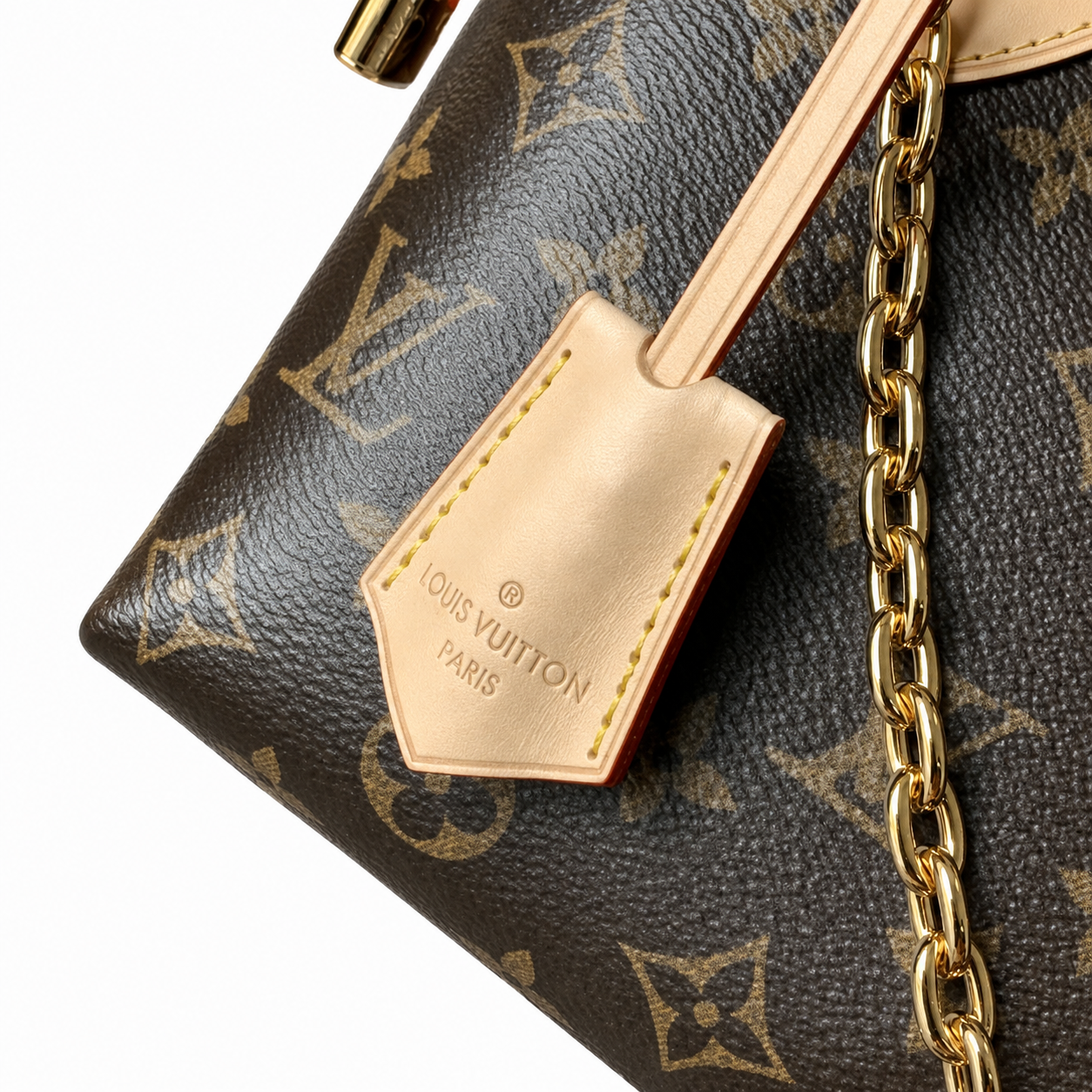 Louis Vuitton Boîte Chapeau Souple MM — Monogram Canvas, Vachetta Handles & Gold Chain Drape