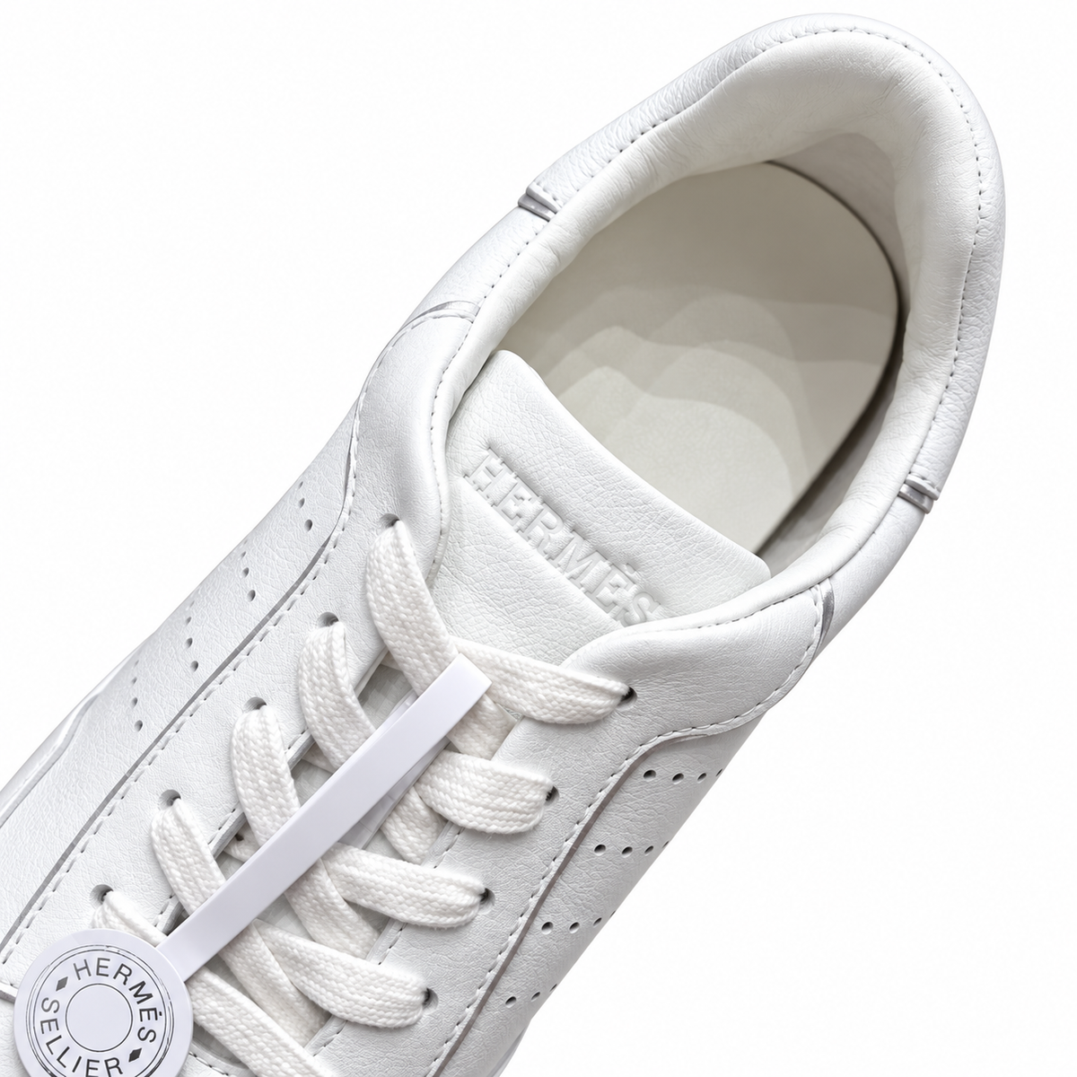 Hermès White Panelled Low-Top Sneakers