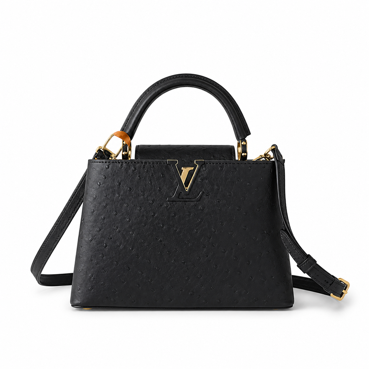 Louis Vuitton Capucines BB — Autruche Ostrich Leather in Noir with Gold Hardware