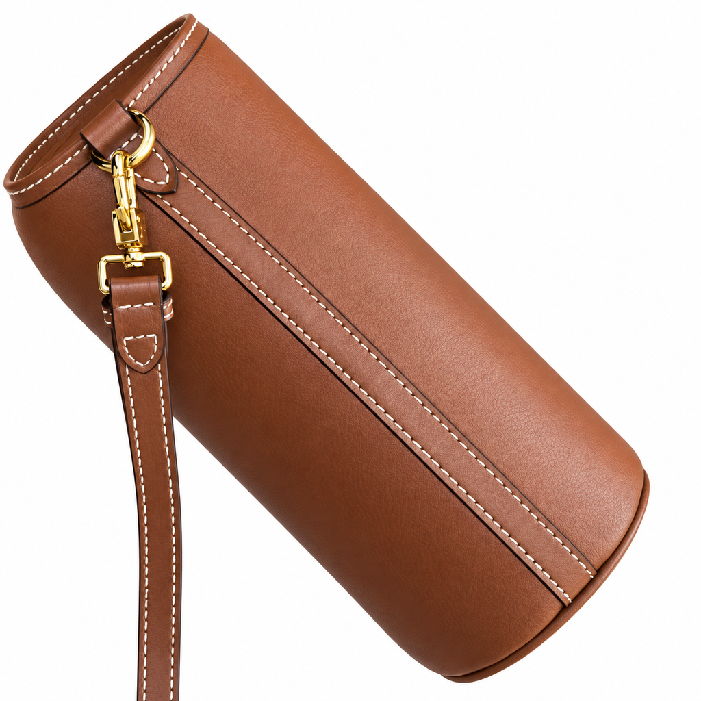 Burberry Sculpted Tan Cutout Handle Bag