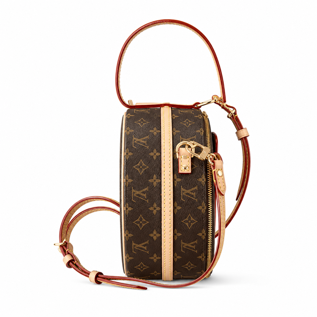 Louis Vuitton Boîte Chapeau — Monogram Canvas, Vachetta Piping & Edge Zipper