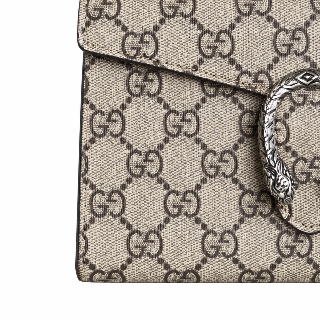 Gucci Dionysus Small Shoulder Bag in Beige GG Supreme Canvas