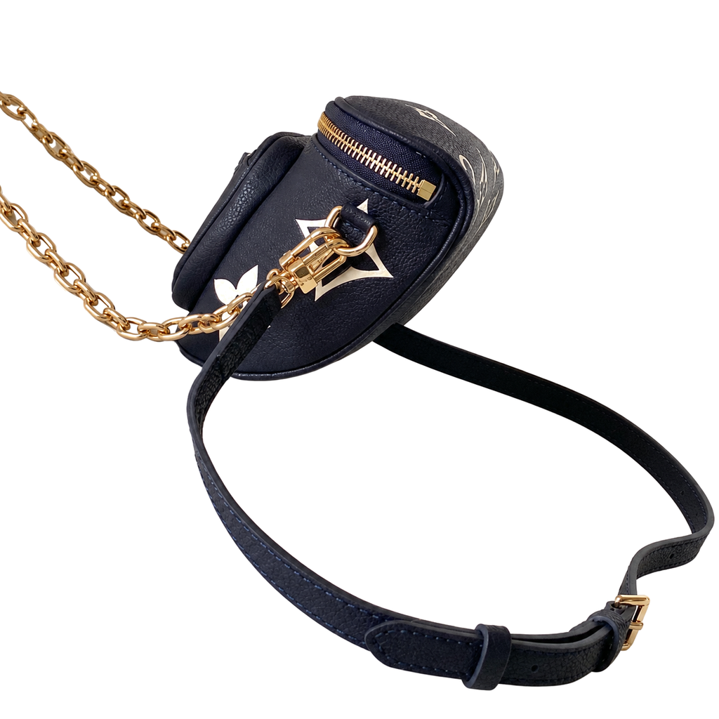 Louis Vuitton Vanity PM — Marine Bicolor Giant Empreinte, 360° Gold Zip & Dual Strap System