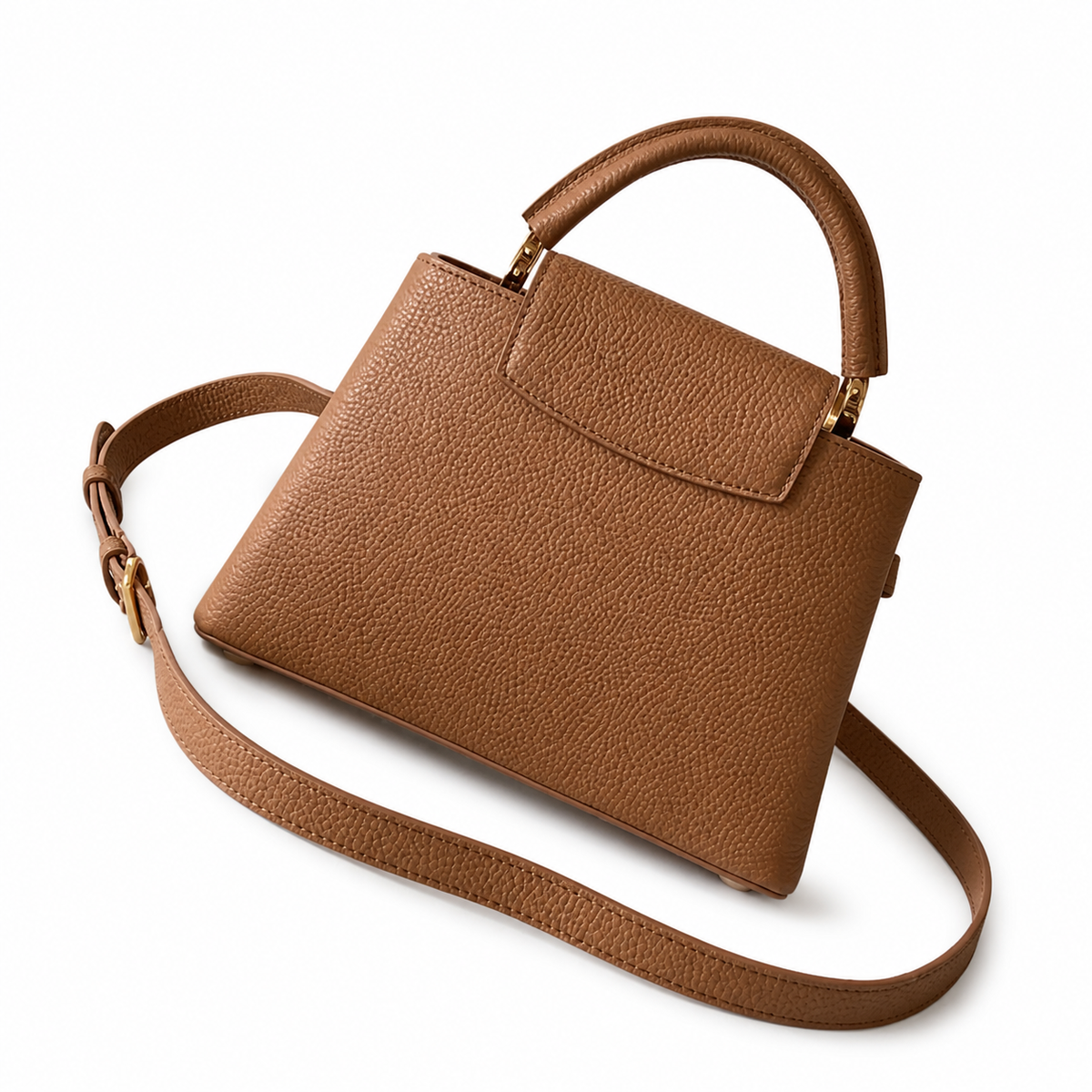 Louis Vuitton Capucines BB & Mini — Caramel Taurillon, Gold LV Clasp & Tonal Design