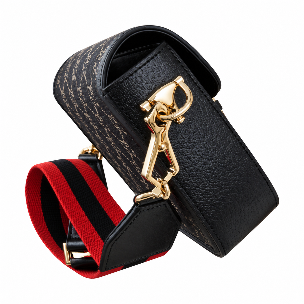 Gucci Horsebit 1955 Mini Crossbody Bag in GG Jacquard Black