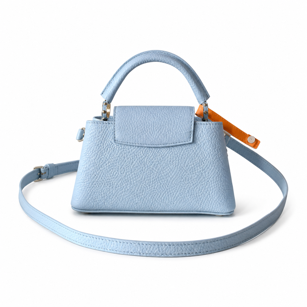 Louis Vuitton Capucines — Ice Blue Taurillon, Triple Chain & Pearl