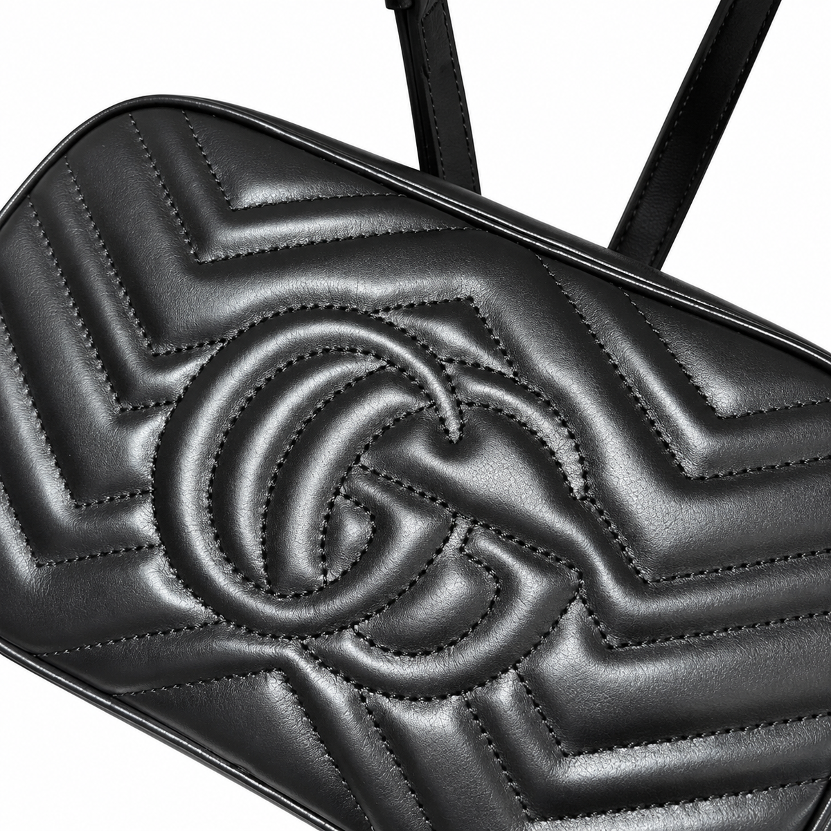 Gucci GG Marmont Small Camera Bag in Black Matelassé