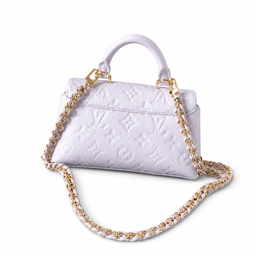 Louis Vuitton Mini Flap — Lilas Lavender Empreinte, Gold Chunky Chain, Push-Lock & Tonal Interior