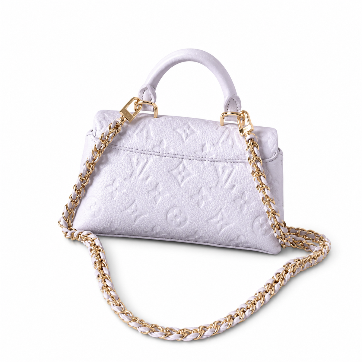 Louis Vuitton Mini Flap — Lilas Lavender Empreinte, Gold Chunky Chain, Push-Lock & Tonal Interior