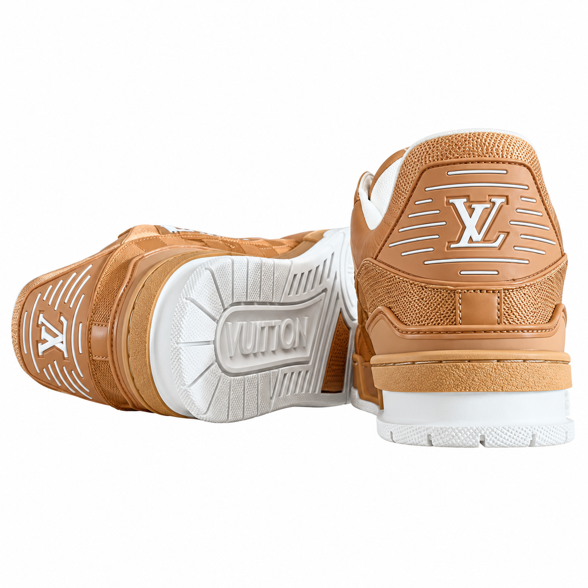 Louis Vuitton Trainer Tan Textured Sneakers