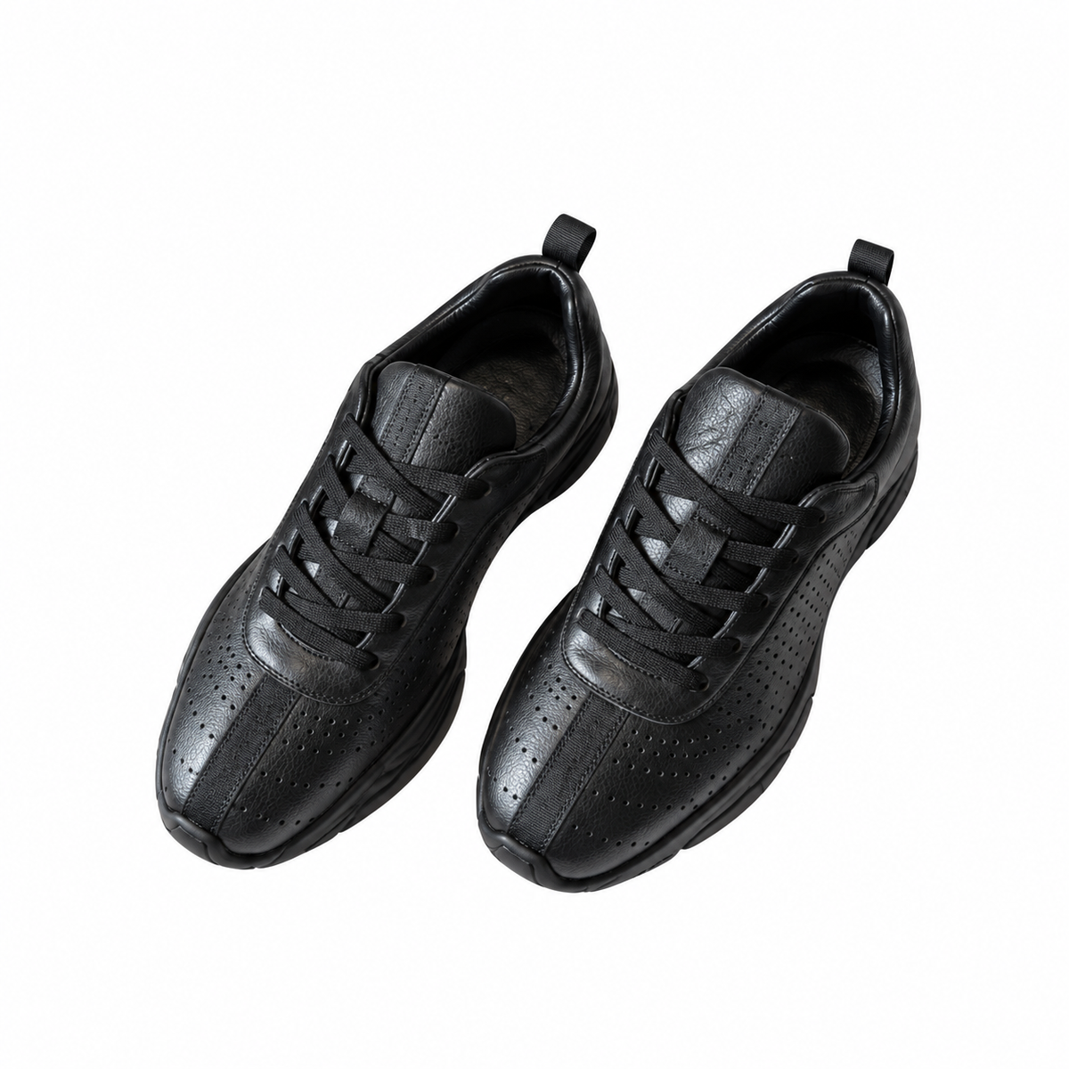 Hermès Black Perforated Low-Top Lace-Up Shoes