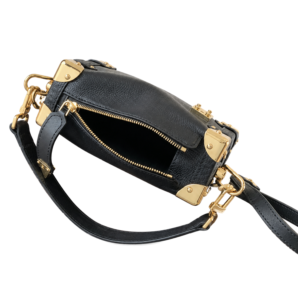Louis Vuitton Soft Trunk — Noir Empreinte, Eight Gold Corner Plates & Turn-Lock Clasp