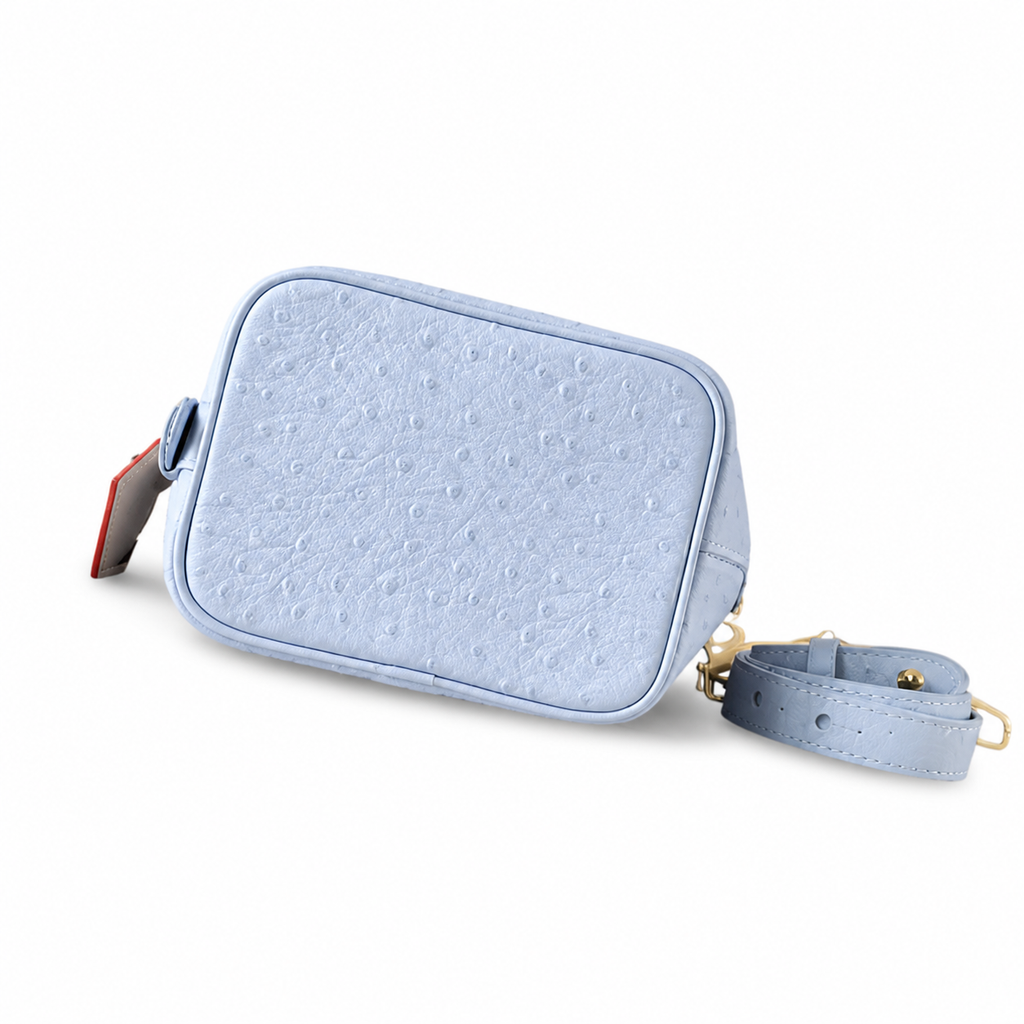 Louis Vuitton Papillon BB — Ostrich Leather in Bleu Glacier with Heart Charm