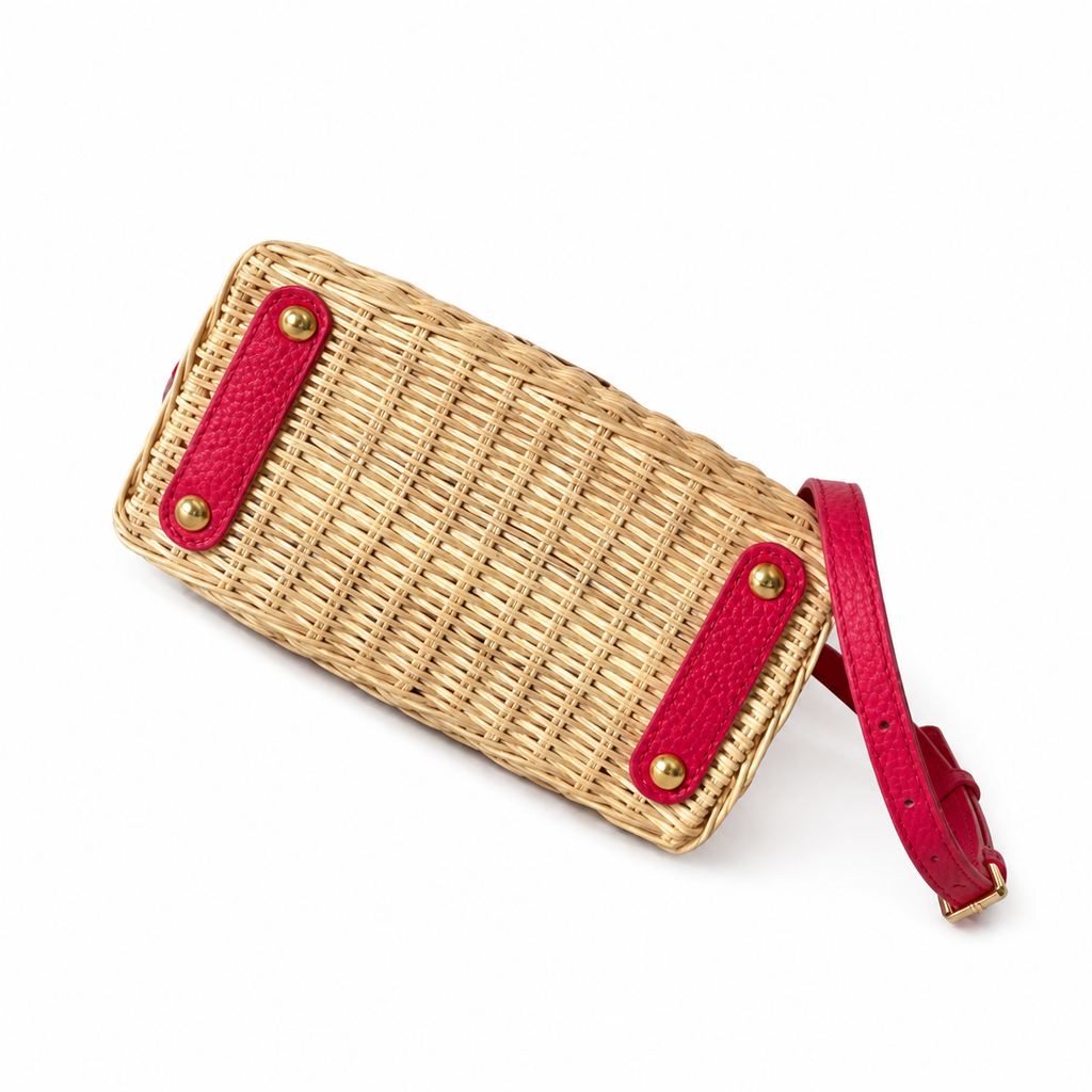 Louis Vuitton Capucines Mini — Hand-Woven Raffia & Raspberry Red