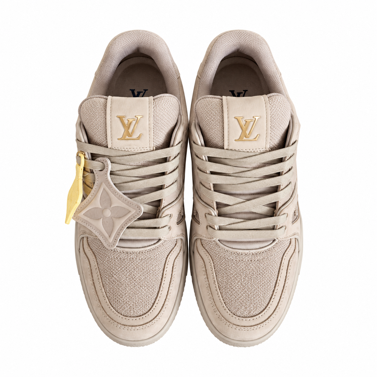 Louis Vuitton Trainer Taupe Textured Sneakers