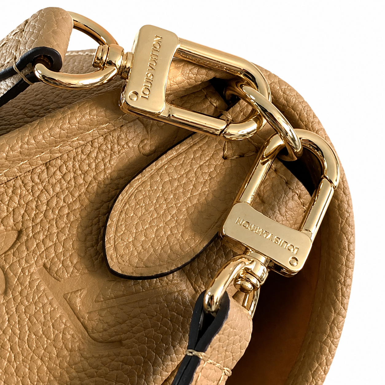 Louis Vuitton Coussin BB — Bicolor Dune & Noisette Giant Empreinte, Vuitton Strap & Arc Handle