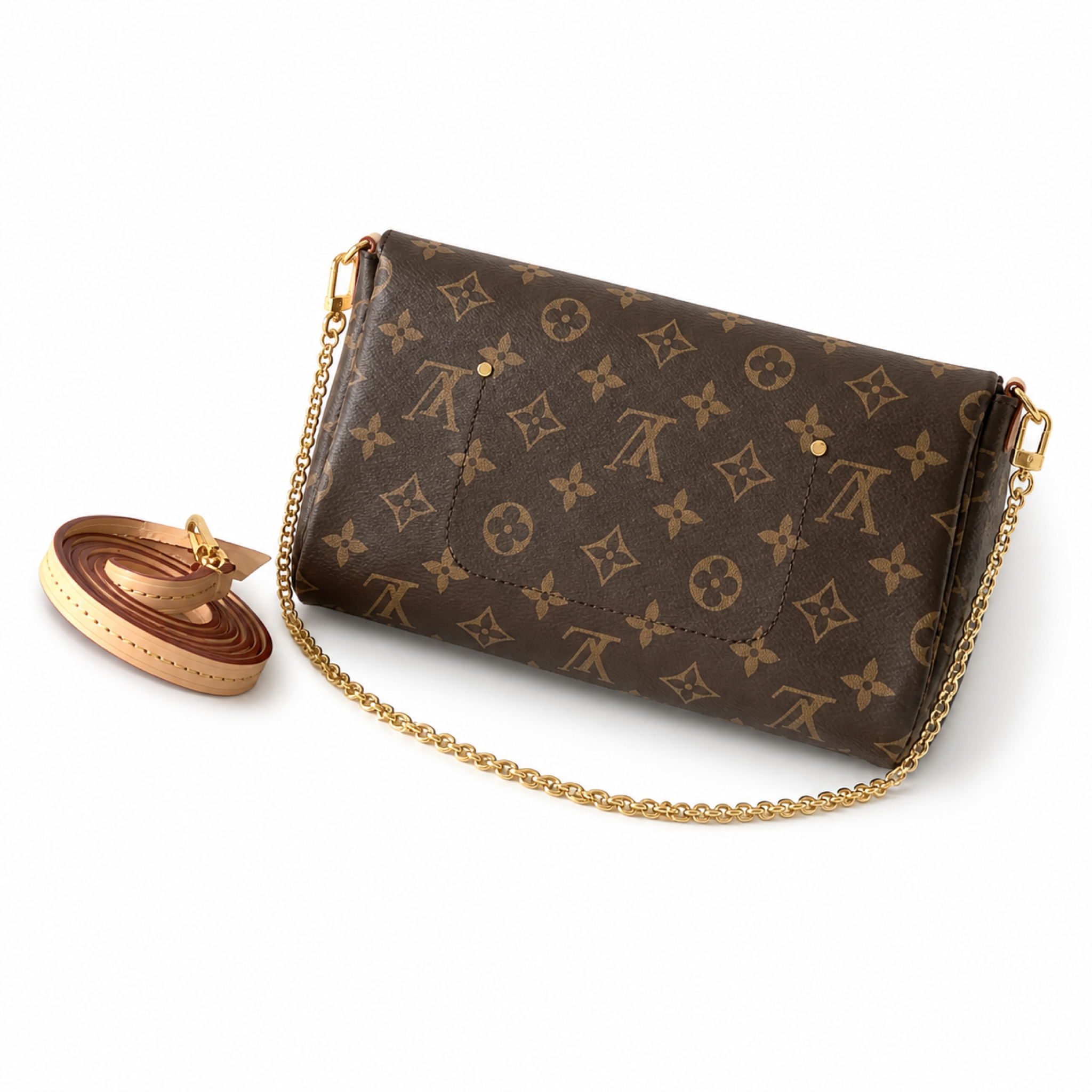 Louis Vuitton Favorite MM — Monogram Canvas, Gold Chain, Vachetta Long Strap & Triple Carry