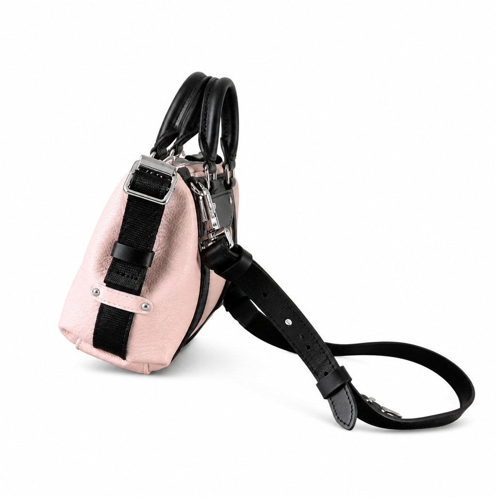 Louis Vuitton Mahina Cylinder — Rose Ballerine Perforated Calfskin, Racing Stripes & Silver Hardware