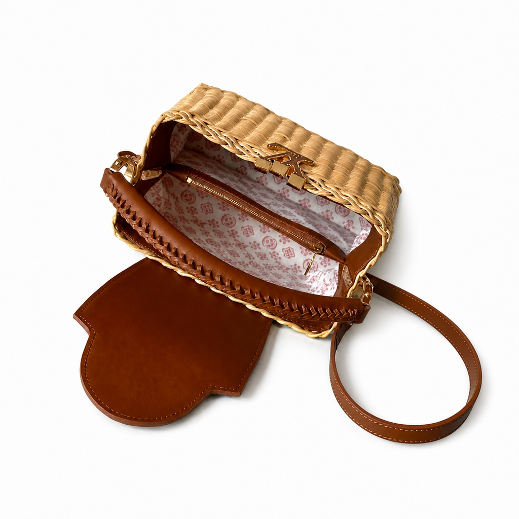 Louis Vuitton Capucines Mini — Hand-Woven Wicker & Cognac Leather