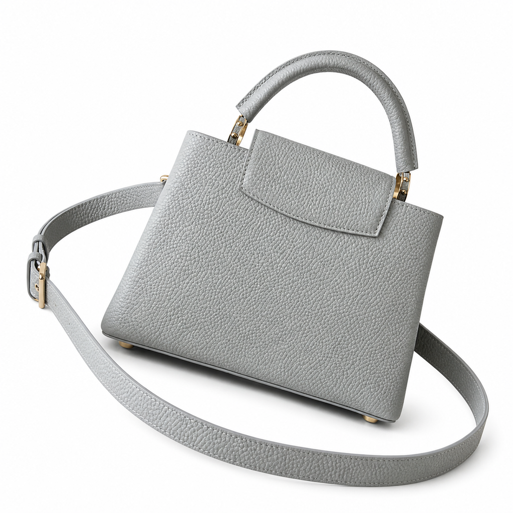 Louis Vuitton Capucines BB — Taurillon Leather in Gris Perle with Tonal LV Clasp