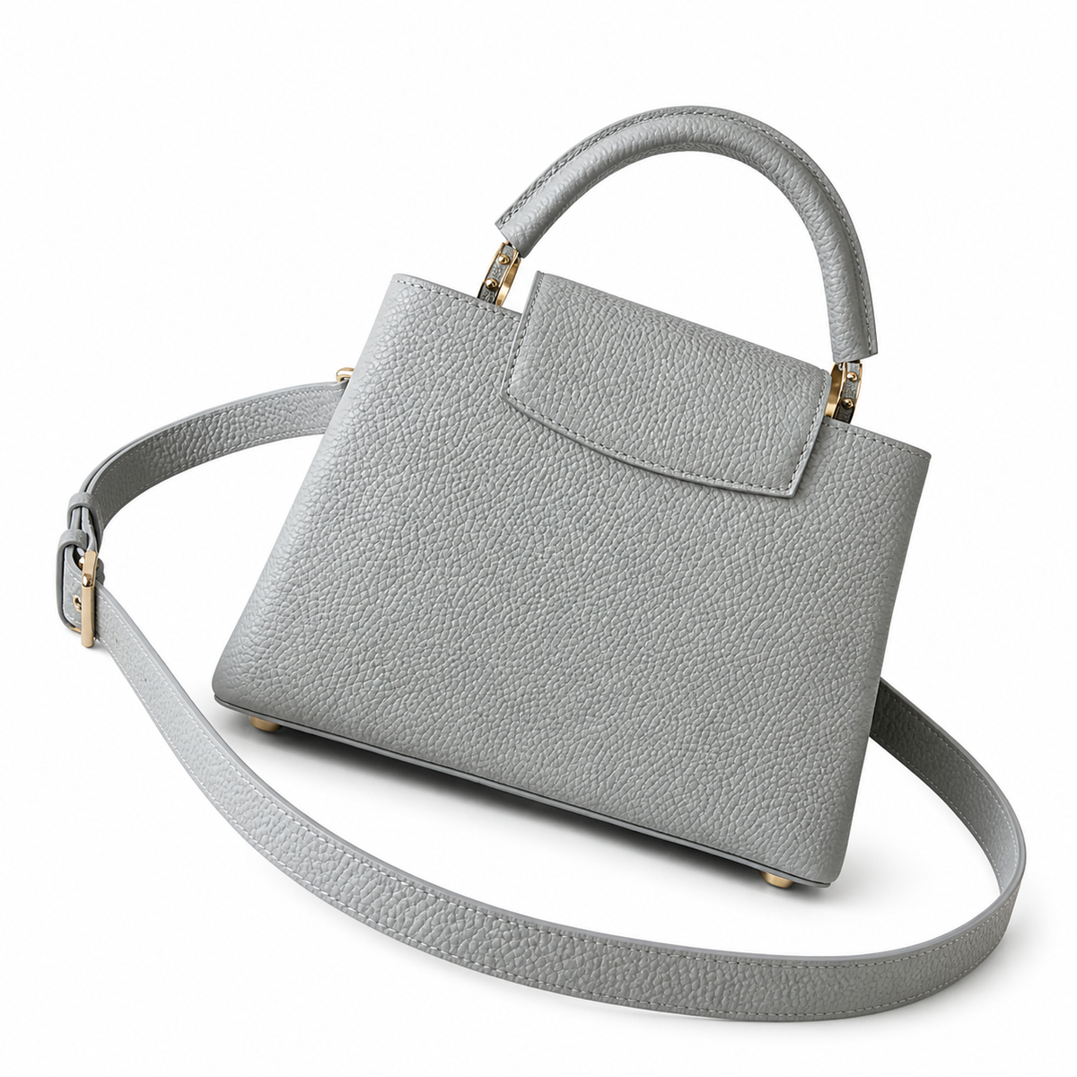 Louis Vuitton Capucines BB — Taurillon Leather in Gris Perle with Tonal LV Clasp