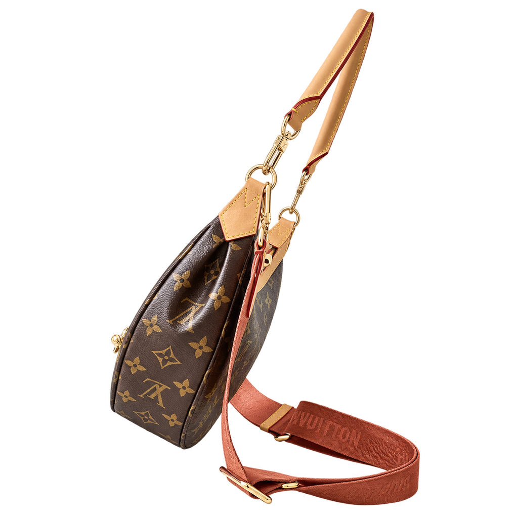 Louis Vuitton Premium Bumbag — Monogram Canvas, Red-Trim Vachetta Belt & Gold Padlock