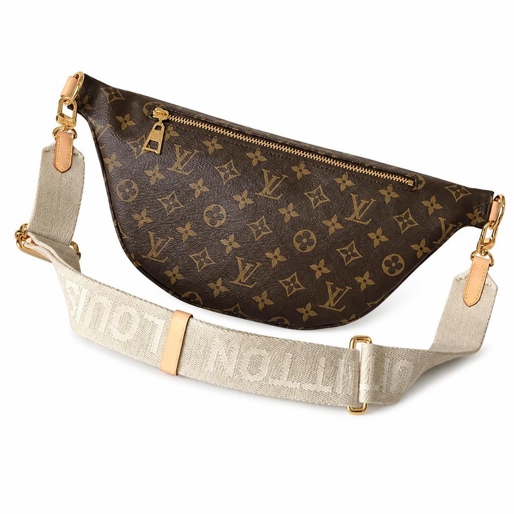 Louis Vuitton Bumbag — Monogram Canvas, Vachetta Trim & Red Interior Stitching