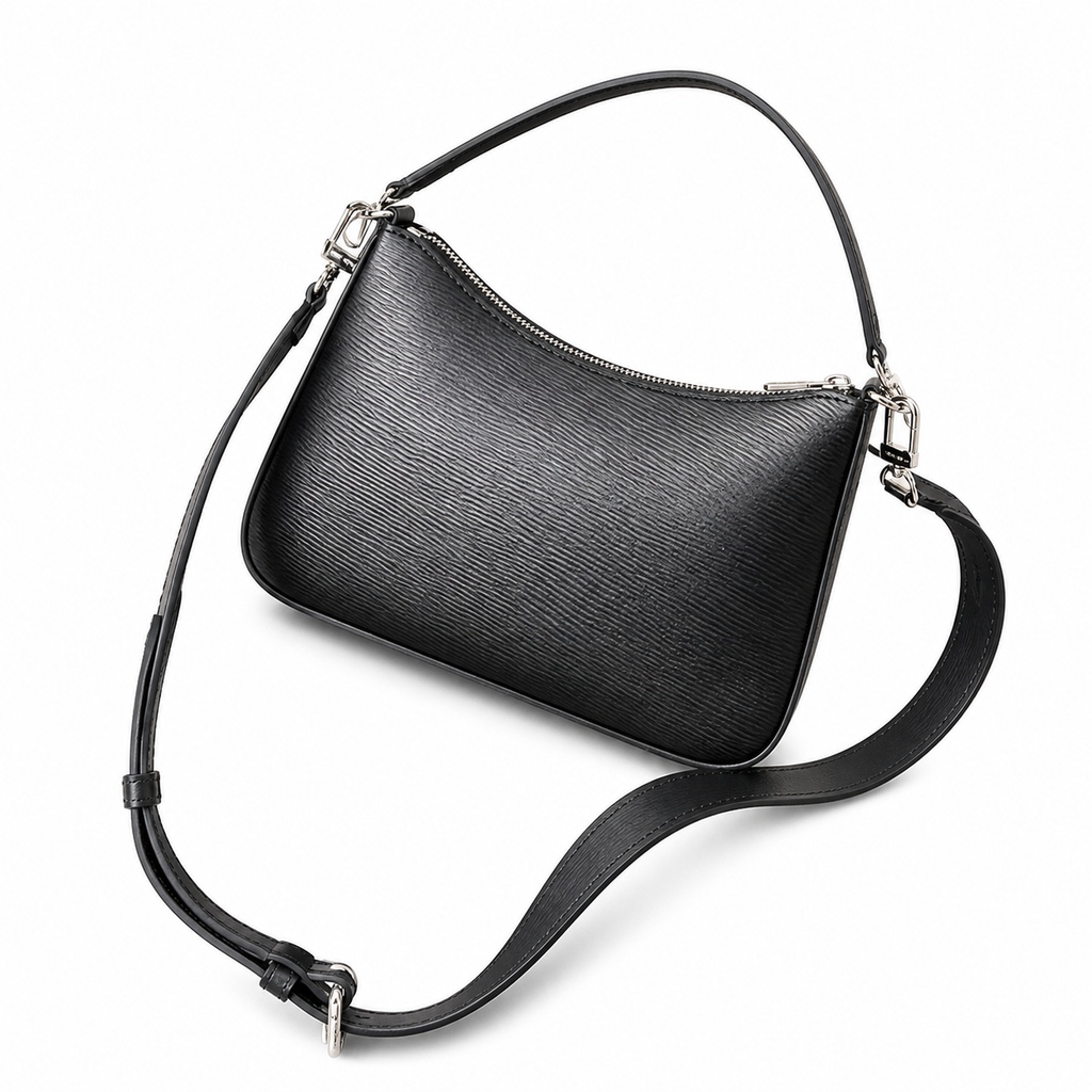 Louis Vuitton Croisette — Noir Epi Leather & Monogram Canvas Strap