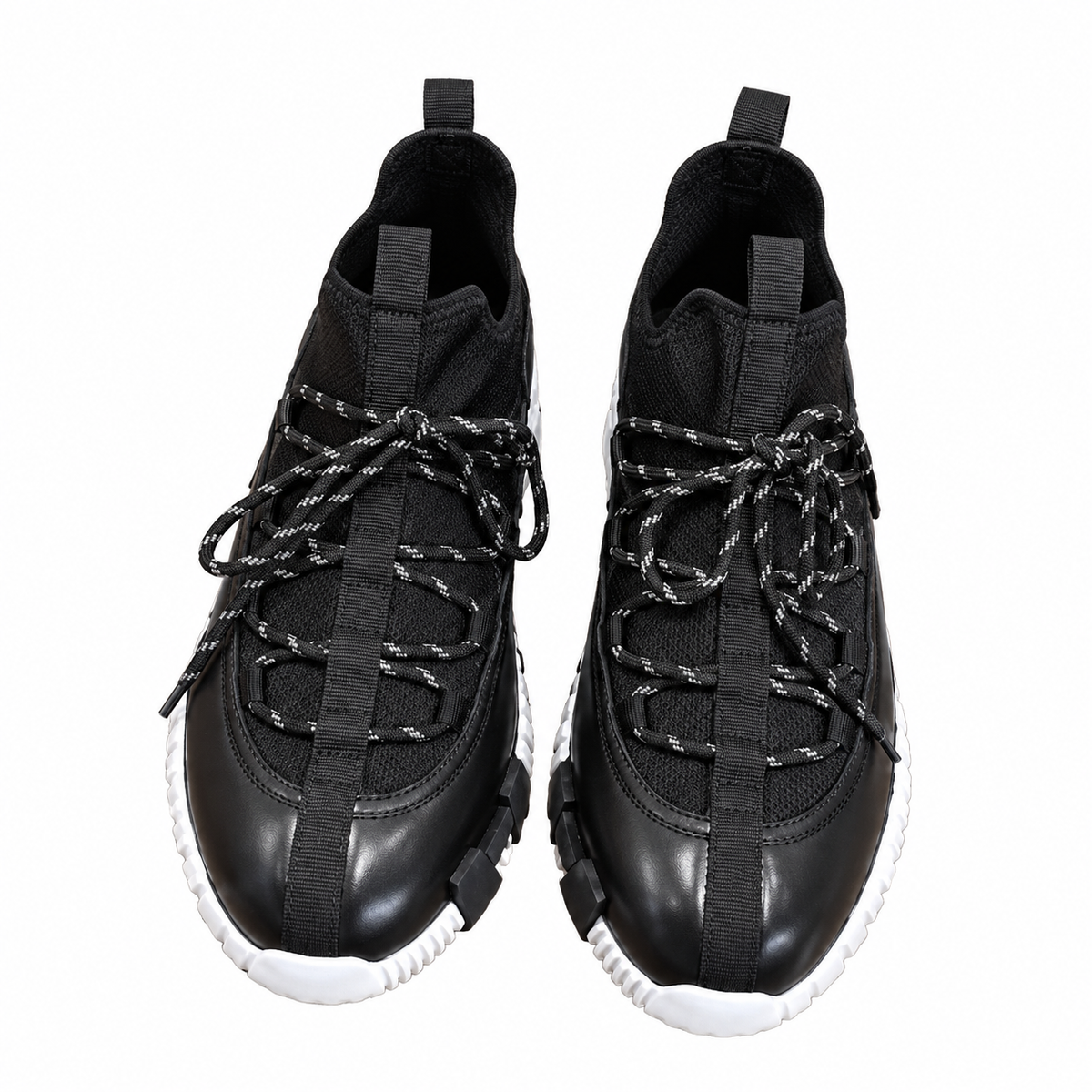 Hermès Men's Black Panelled Lace-Up Sneakers