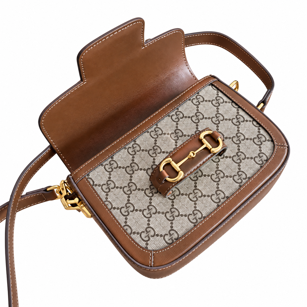 Gucci Horsebit 1955 Mini Crossbody Bag with Web Strap