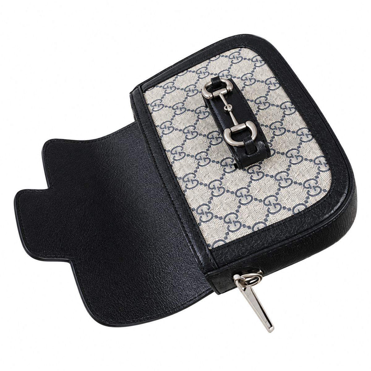 Gucci Horsebit 1955 Mini Crossbody Bag in GG Supreme with Silver Hardware
