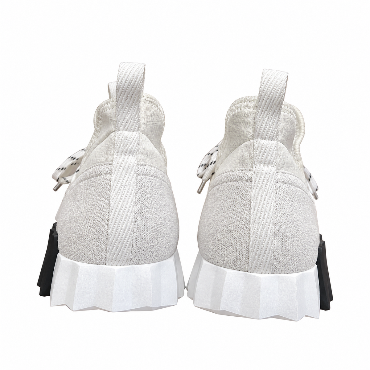 Hermès White Panelled Lace-Up Sneakers