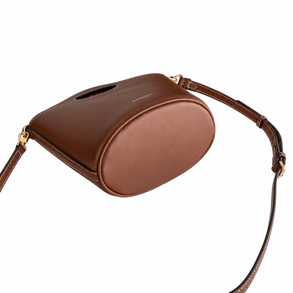 Burberry Sculpted Tan Cutout Handle Bag