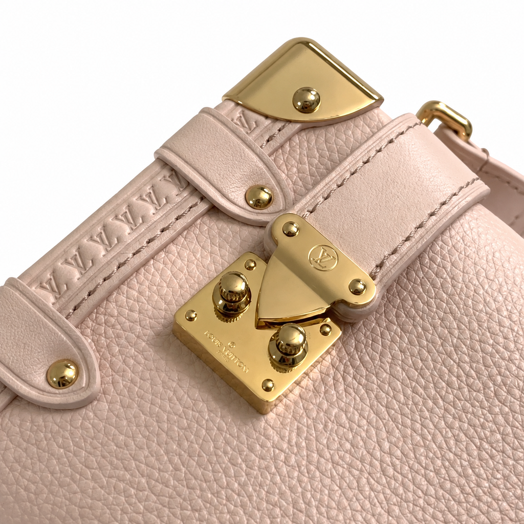 Louis Vuitton Soft Trunk — Rose Ballerine Empreinte, Gold Corner Fittings & Chain Strap