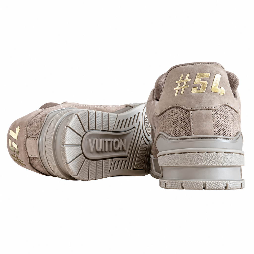 Louis Vuitton Trainer Taupe Textured Sneakers