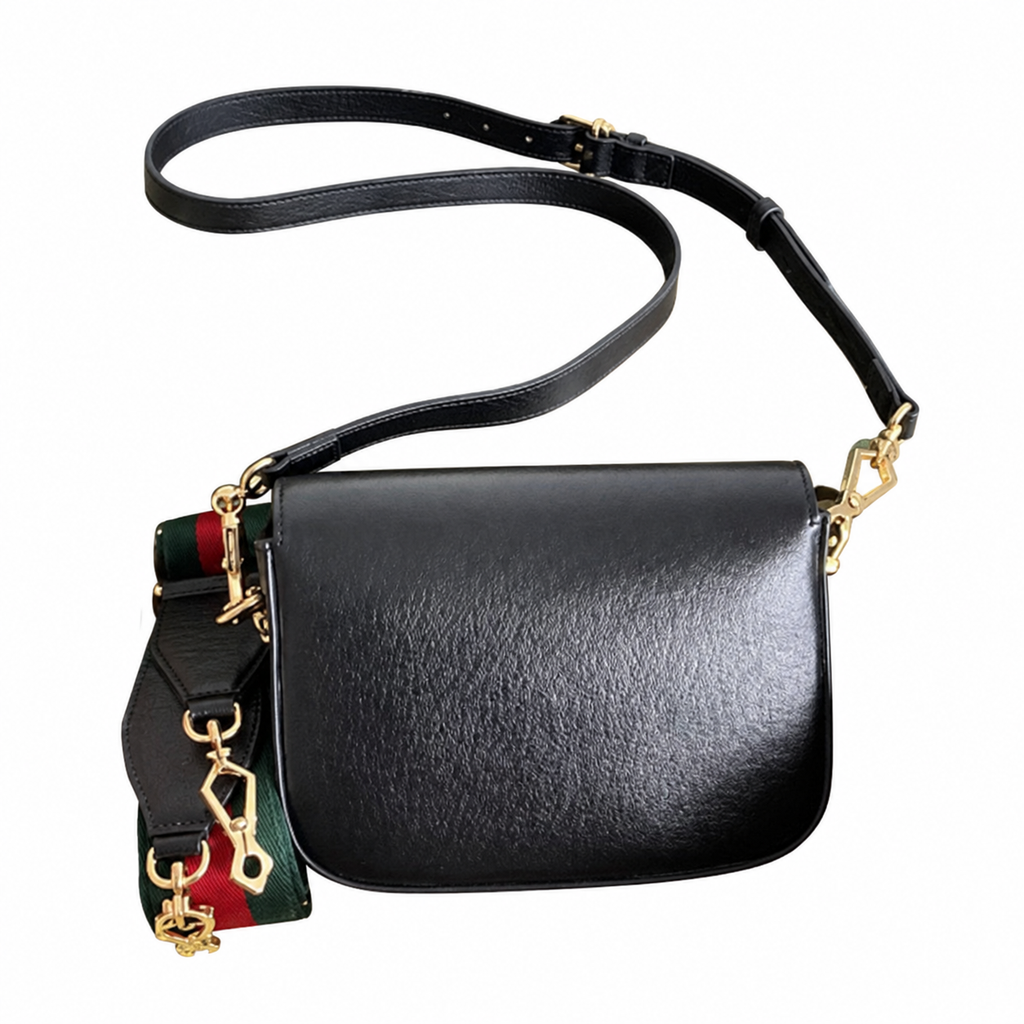 Gucci Horsebit 1955 Mini Crossbody Bag in Black Leather