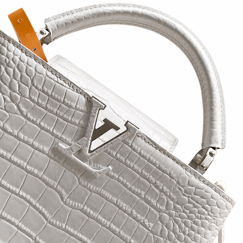 Louis Vuitton Locky BB — Crocodilien Embossed Leather in Blanc with Silver Hardware