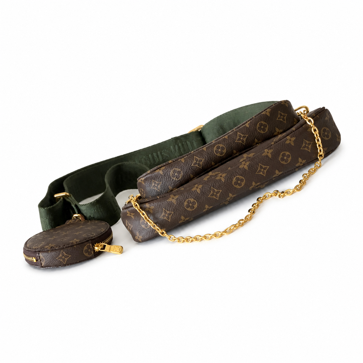 Louis Vuitton Pochette Accessoires — Monogram Canvas with Khaki Logo Strap