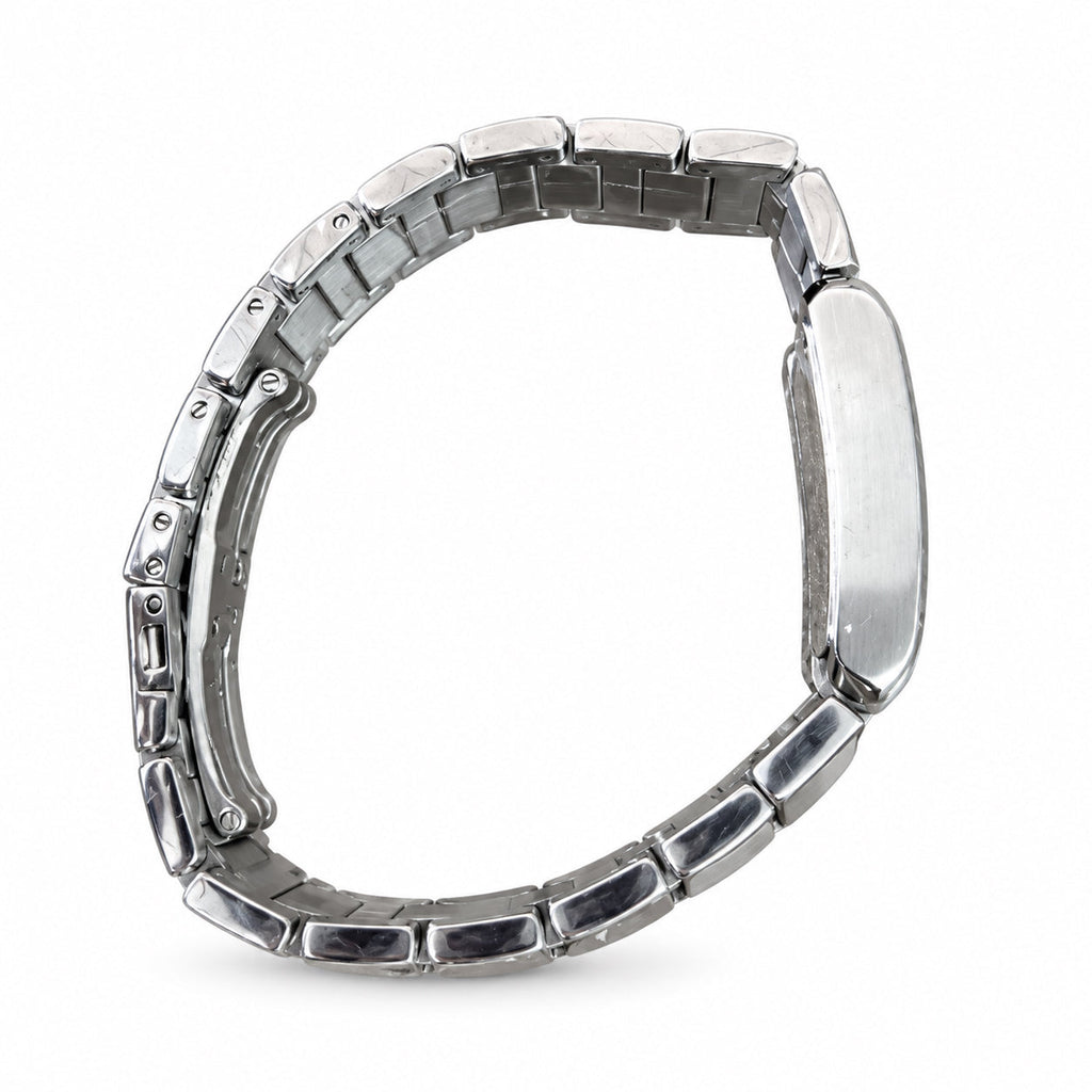 Cartier Tank Anglaise Stainless Steel Ladies Watch with Diamond Hour Markers & Sapphire Crown