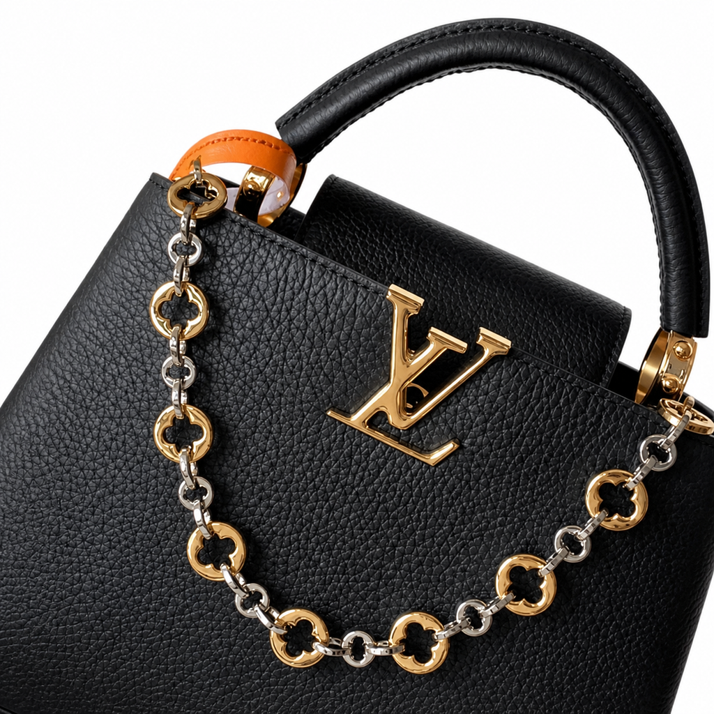 Louis Vuitton Capucines BB — Taurillon Leather in Noir with Two-Tone Chain & Leather Tassel