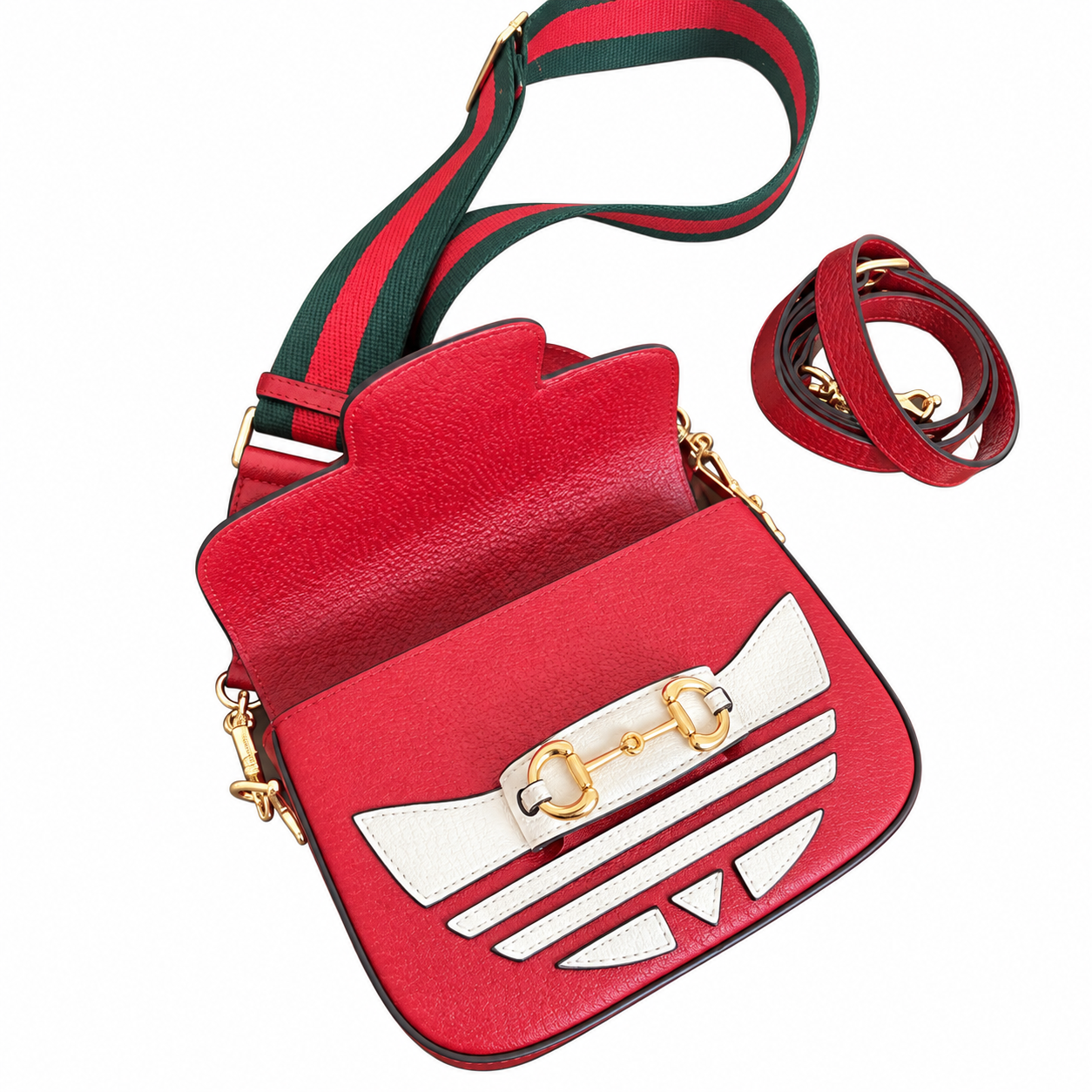 Gucci x Adidas Horsebit 1955 Mini Crossbody Bag in Red