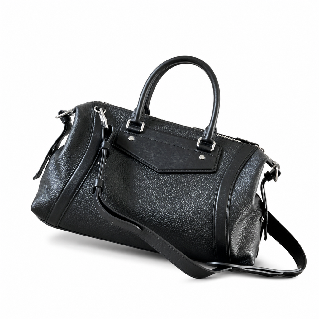 Louis Vuitton Mahina Cylinder — Noir Black Perforated Calfskin, Tonal Racing Stripes & Silver LV Badge
